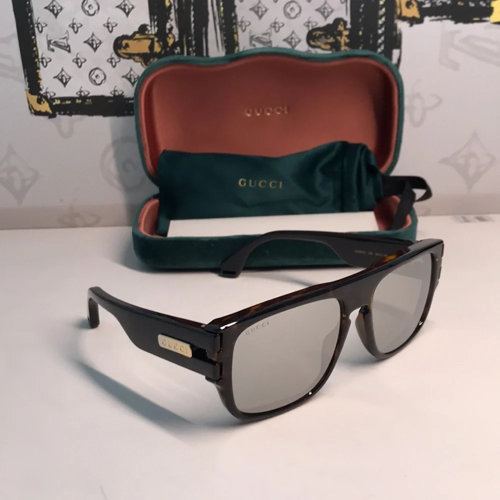 New Authentic Gucci Tortoise Shell Sunglasses GG0664s 004